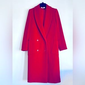 Size 6 Morton Bernard Long Red Wool Coat